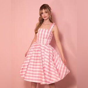 DREAM-HOUSE SWING DRESS PINK GINGHAM - VIXEN BY MICHELINE PITT